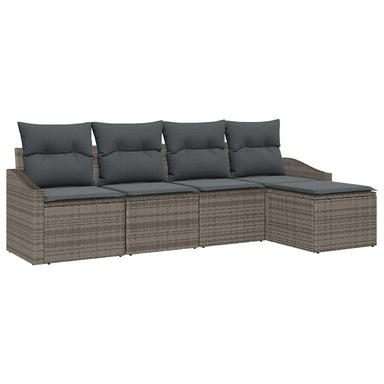 Bankstel 5 st Grijs poly rattan