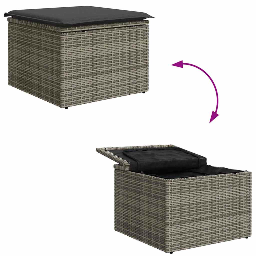 Bankstel 5 st Grijs poly rattan