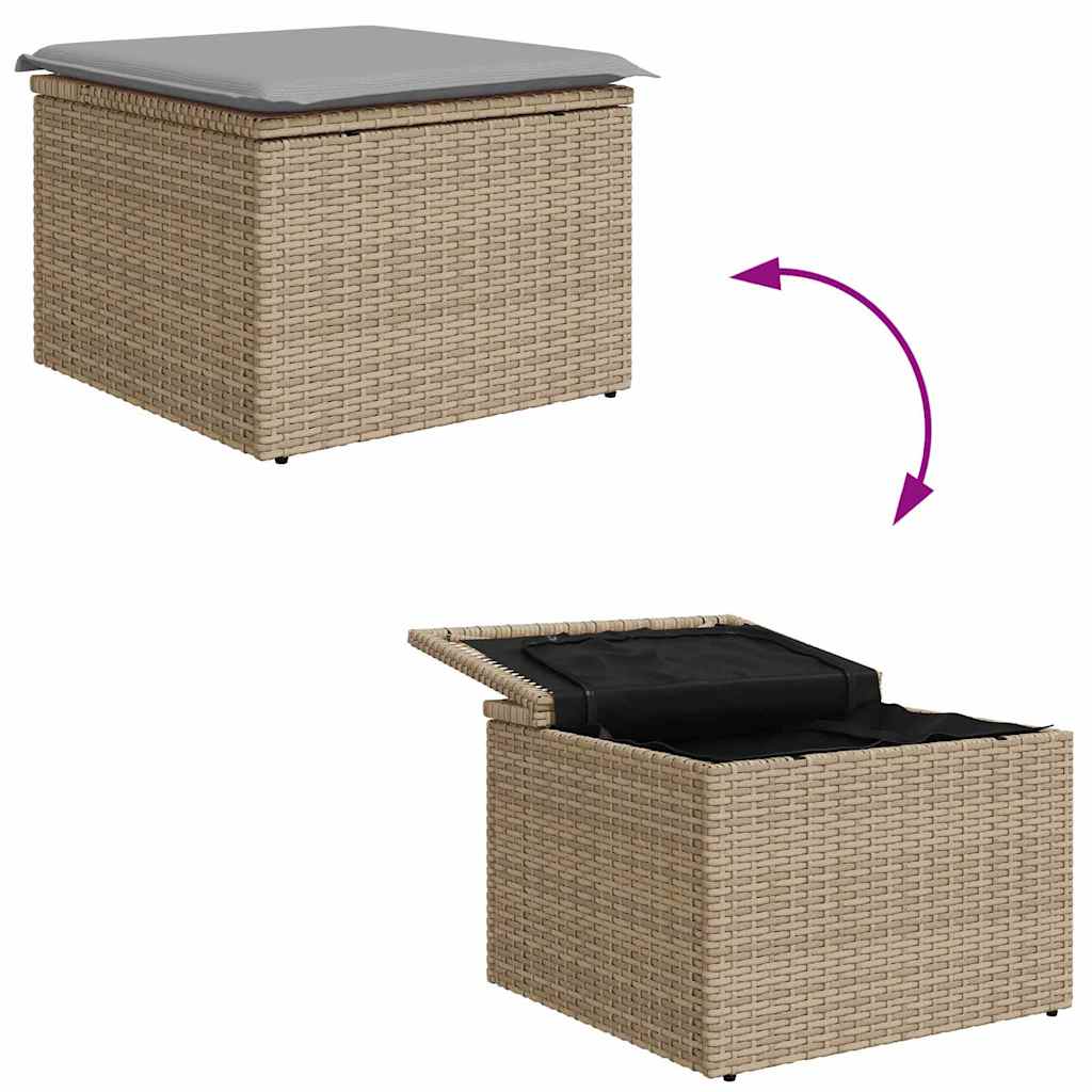 Bankstel 5 st Beige en Licht Grijs poly rattan