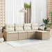 Bankstel met kussen met opslag 5 pcs Beige en Crème poly rattan