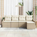 Bankstel met kussen met opslag 5 pcs Beige en Crème poly rattan