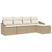 Bankstel met kussen met opslag 5 pcs Beige en Crème poly rattan