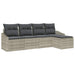 Bankstel 5 st Lichtgrijs poly rattan