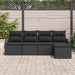 Bankstel 5 st Zwart poly rattan
