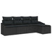 Bankstel 5 st Zwart poly rattan