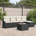 Bankstel 5 st Bruin en Crème poly rattan