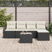 Bankstel 5 st Bruin en Crème poly rattan