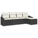 Bankstel 5 st Bruin en Crème poly rattan
