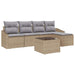 Bankstel 6 st Beige en Licht Grijs poly rattan