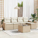 Bankstel met kussen met opslag 6 pcs Beige en Crème poly rattan