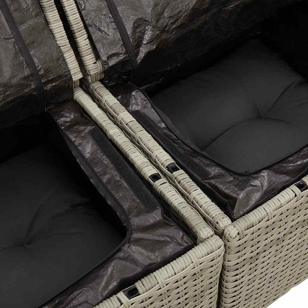 Bankstel 6 st Lichtgrijs poly rattan