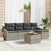 Bankstel 6 st Lichtgrijs poly rattan
