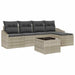 Bankstel 6 st Lichtgrijs poly rattan