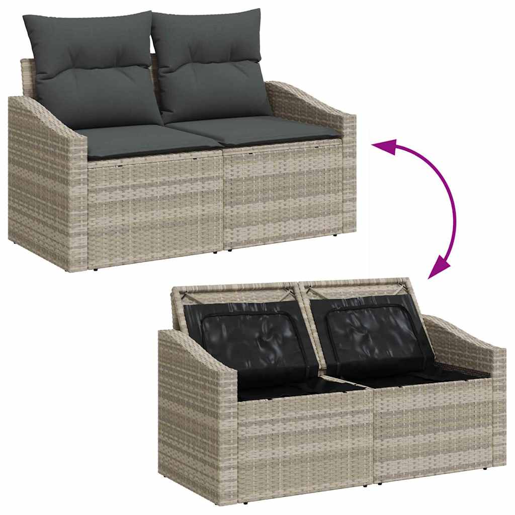 Bankstel 6 st Lichtgrijs poly rattan