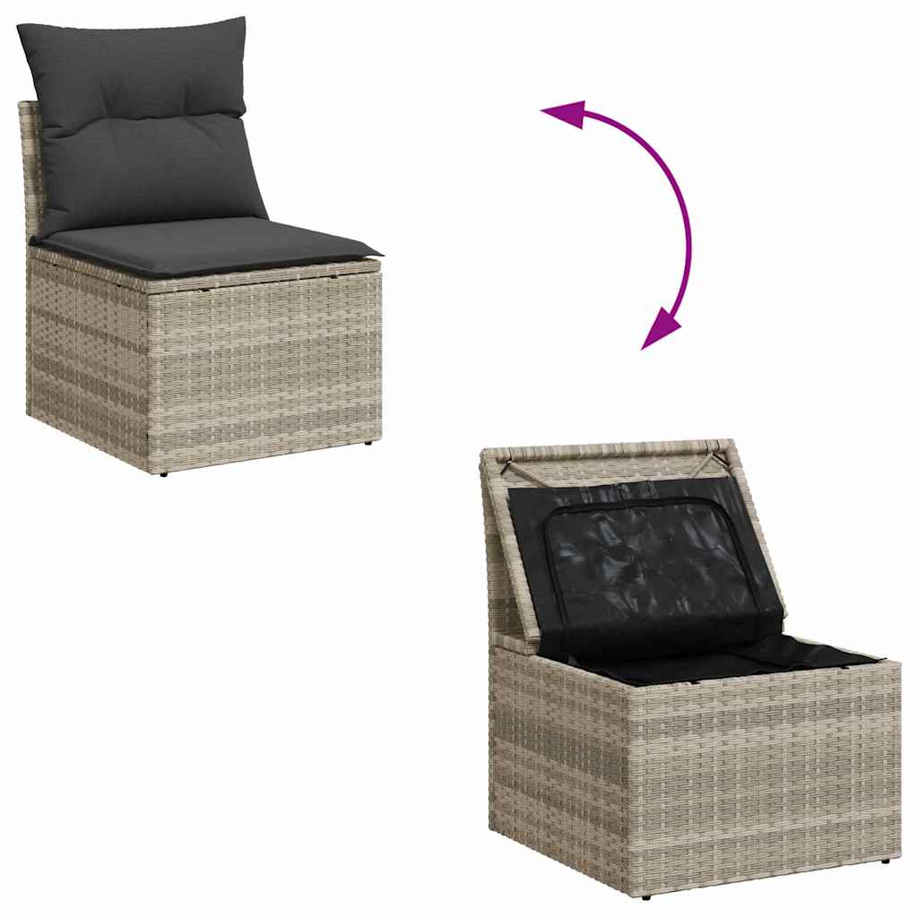 Bankstel 6 st Lichtgrijs poly rattan