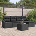 Bankstel 6 st Zwart poly rattan