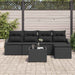 Bankstel 6 st Zwart poly rattan