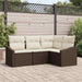 Tuinbankenset 4 st Bruin en wit poly rattan
