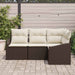 Tuinbankenset 4 st Bruin en wit poly rattan
