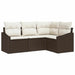 Tuinbankenset 4 st Bruin en wit poly rattan