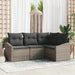 Tuinbankenset 4 st Grijs poly rattan