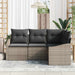 Tuinbankenset 4 st Grijs poly rattan