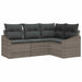 Tuinbankenset 4 st Grijs poly rattan