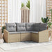 Tuinbankenset 4 st Beige en Licht Grijs poly rattan