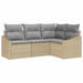 Tuinbankenset 4 st Beige en Licht Grijs poly rattan