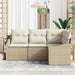 Tuinbankenset 4 st Beige en Wit poly rattan