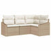 Tuinbankenset 4 st Beige en Wit poly rattan