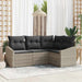 Tuinbankenset 4 st Lichtgrijs poly rattan