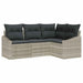 Tuinbankenset 4 st Lichtgrijs poly rattan