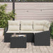 Tuinbankenset 5 st Bruin en Crème poly rattan