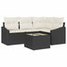 Tuinbankenset 5 st Bruin en Crème poly rattan