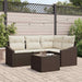 Tuinbankenset 5 st Bruin en Crème poly rattan
