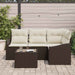 Tuinbankenset 5 st Bruin en Crème poly rattan