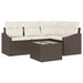 Tuinbankenset 5 st Bruin en Crème poly rattan