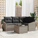 Tuinbankenset 5 st Lichtgrijs poly rattan