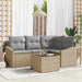 Tuinbankenset 5 st Beige en Licht Grijs poly rattan