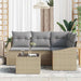 Tuinbankenset 5 st Beige en Licht Grijs poly rattan
