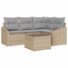 Tuinbankenset 5 st Beige en Licht Grijs poly rattan