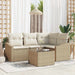 Tuinbankenset 5 st Beige en Crème poly rattan