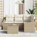 Tuinbankenset 5 st Beige en Crème poly rattan