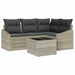 Tuinbankenset 5 st Lichtgrijs poly rattan