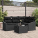Tuinbankenset 5 st Zwart poly rattan
