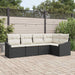 Tuinbankenset 5 st Zwart en Wit poly rattan