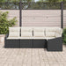 Tuinbankenset 5 st Zwart en Wit poly rattan