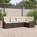 Tuinbankenset 5 st Bruin en wit poly rattan