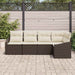 Tuinbankenset 5 st Bruin en wit poly rattan